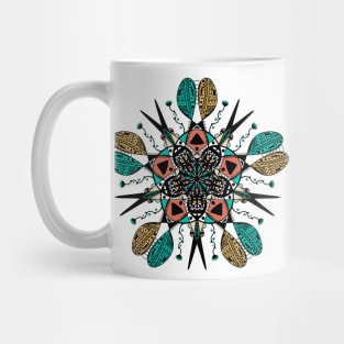 Trendy stylish multicolor print mandala. Hand drawn illustration. Posters and Art Prints Mug